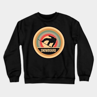 Retro Vintage Snowboard Gift For Snowboarders Crewneck Sweatshirt